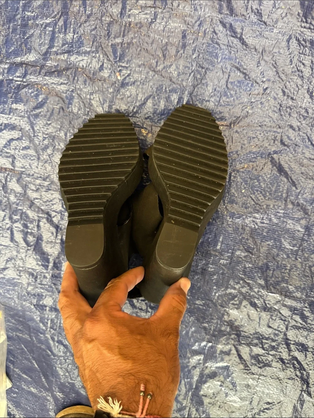 Vince Camuto Black Open-Toe Wedge Sandals